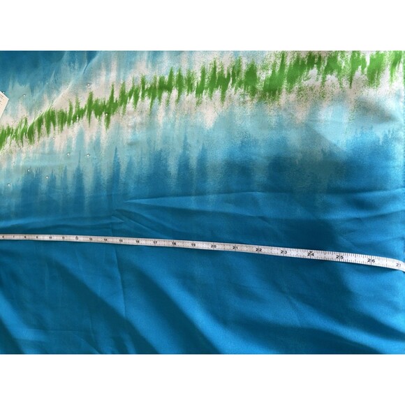 Women’s Quacker Factory Poncho Dressy Shirt Top Blue Green Summer Resort Large - Picture 5 of 5